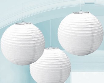 8 12 16 White Round Chinese Paper Lantern Set Light 8 12 16 White Round Chinese Paper Lantern Set Light
