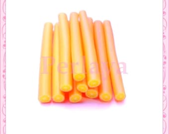 Set of 10 orange REF489 fimo canes