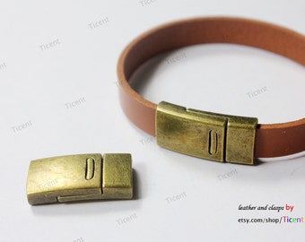 3 sets 10mmx2mm Hole Antique Bronze Curved Magnetic Closure,Gold Magnetic Clasp MT632