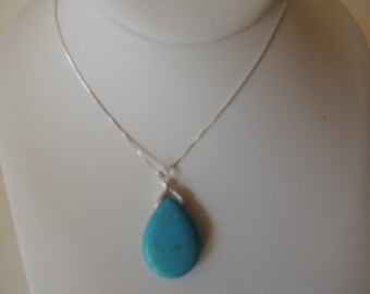 Turquoise Pendant on Sterling Silver Chain