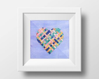 Mixed Media Watercolor Weaving Heart