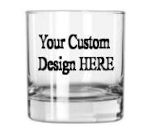 Custom Etched Whiskey Glass - Personalized Whiskey Glass - Personalized Gift - Groomsmen Gift - Personal Rocks Glass - Bourbon Glass