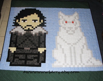 Jon Snow and Ghost Game of Thrones Quilt