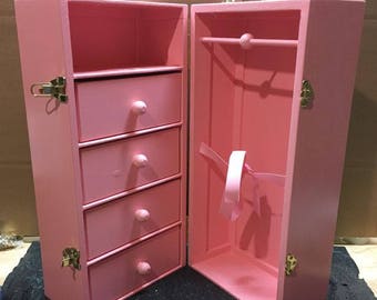 4-Drawer-Ribbon-2 Latches 18"Doll Trunk