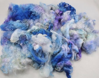 Wensleydale locks, hand painted fiber fleece for spinning and felting, 4.4 oz