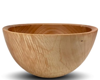Handmade Wood Bowl - Figured Maple Wood - Food Safe - Free Shipping