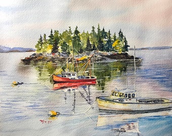 Island (Original Watercolor Painting)