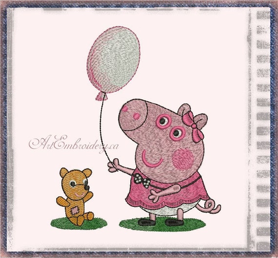free pes embroidery designs 4x4 peppa pig