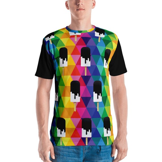 Men's T-shirt Colorful Popsicle Tee Hungry for Ice Cream Summer Graphic Print