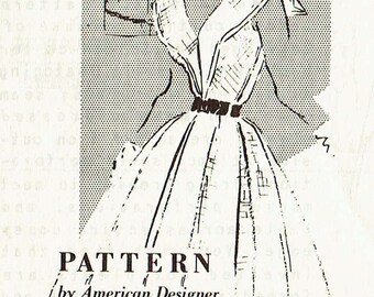 Vintage Sewing Pattern 1950s Ladies' Designer Dress Spadea 1104 Joset Walker 32" Bust - Free Pattern Grading E-Book Included