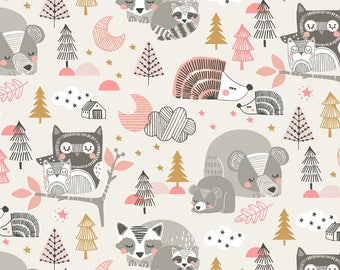 COTTON FABRIC Sleepyheads Pink - Fat Quarter Only - 'Sweet Dreams' by Blend Fabrics