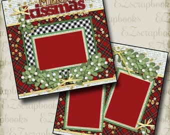 MERRY KISSMAS - 2 Premade Scrapbook Pages - EZ Layout 2518