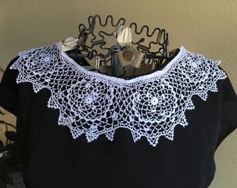 Irish Lace Collar, Hand Crocheted from 1920's