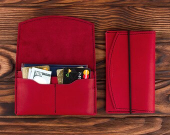 Red Leather Passport Holder – Multiple Passport Travel Organizer - Wallet Cover Case