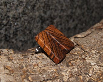 Zebra Wood Earrings, stud earrings, stainless steel posts