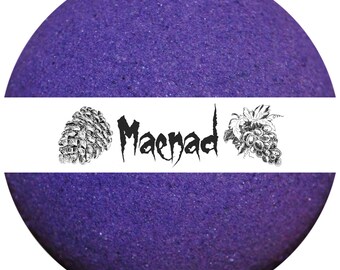 Maenad Bath Bomb - Purple Dark Wine and Spice Fizzy Aromatherapy - Large 8 Ounces - Historical Ancient Greek Dionysus Themed