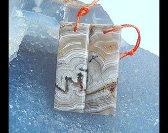 Crazy Lace Rosetta Stone Gemstone Earring Bead,32x11x4mm,6.2g-E4803