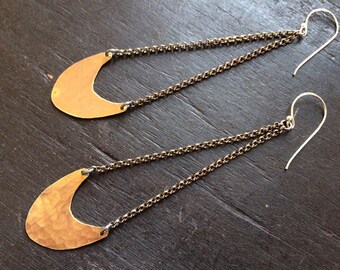 Small Pendulum Earrings - Brass