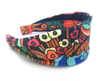 Floral Reef, colourful, retro headband, wide fabric headband, women's headband, gift for her, aliceband