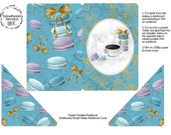 Macaroons - Pocket Travelers Notebook (TN) Dashboard, Pocket Folder, Notebook Cover