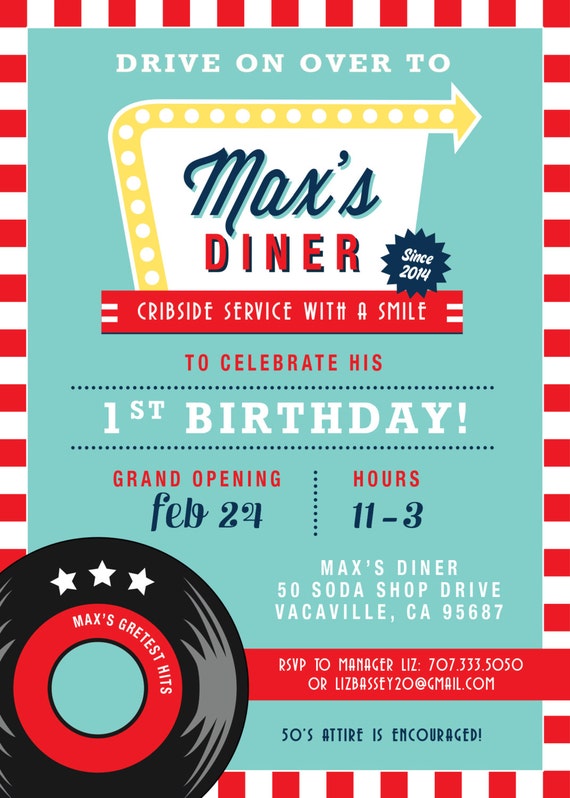 50S Diner Menu Template