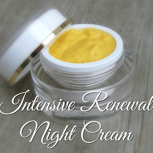 Intensive Renewal Night Cream, Made With All Natural And Organic Oils. Regenerate Skin Cells, Restore Elasticity And Minimize Wrinkles!