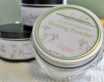 Natural Body Powder with cotton dusting puff, Talc and Corn Starch Free PICK A SCENT