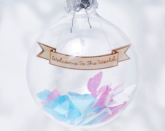 Personalised New Baby Confetti Bauble