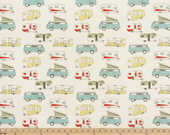 Retro Vintage Camper Fabric by the yard Premier Prints Formica Macon Fabric Yardage Home Decor Fabric 54" Wide Upholstery Fabric