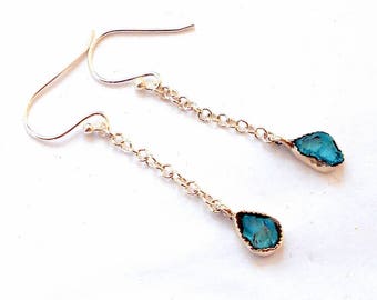 Blue Apatite Sterling Silver Earrings earthegy #2819