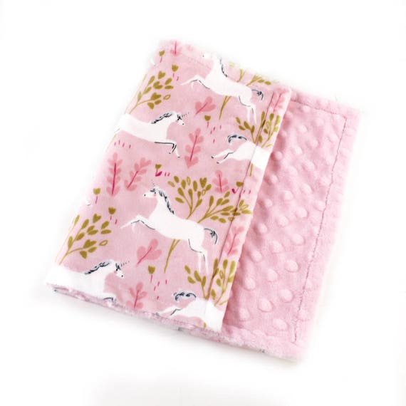 Baby Girl Unicorn Baby Lovey, Minky Baby Blanket Lovey, Personalized Baby Blanket, Pink Unicorn Blanket, Tag Blanket, Burp Cloth, Baby gift