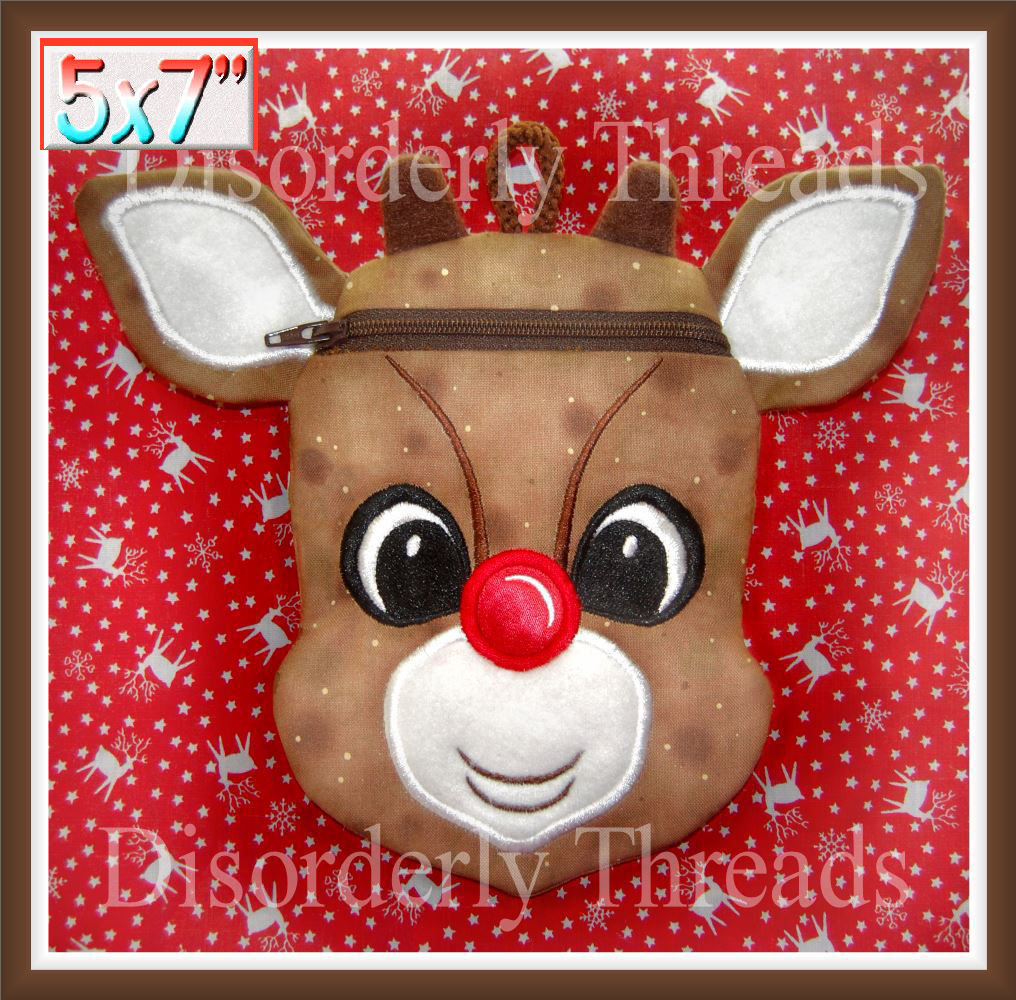 Rudy Reindeer Zippered Bag 5x7 xxx vip pes jef hus