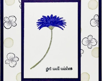 Get Well Card, Thinking Of You, Stampin Up Card, Handmade Card, Purple Flower Card, Greeting Card