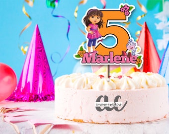 Dora the Explorer Cake Topper, Kids Cake Topper, Birthday Party Decorations, Printable, Dora Cake Topper, Centerpiece, Nickelodeon