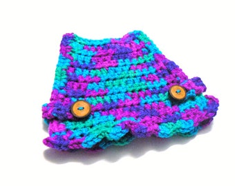 Blue and purple chicken sweater, chicken sweaters, hen saddles, battery hen sweater
