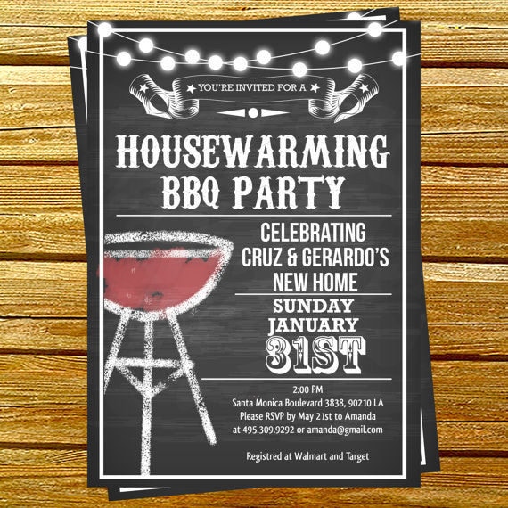 Housewarming Bbq Party Invitations Housewarming Bbq Party Invitations
