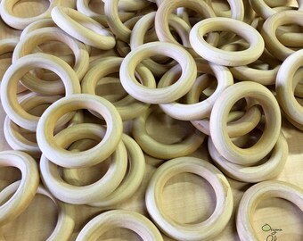 2.5" - 2.5 Inch Diameter - Maple Wood Rings - Untreated - Certified CPSIA Compliant - Teething Toy - Nursing Toy
