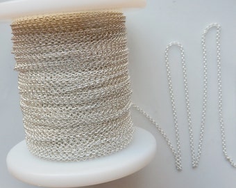 Sterling silver rolo link chain, .925 sterling silver. (1.2mm)