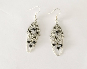 silver plated dangle earrings