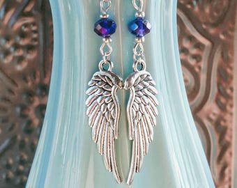 Angel Wing Earrings Purple