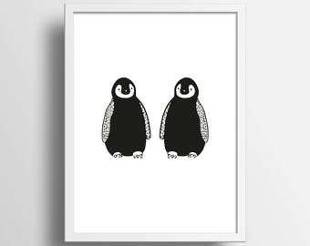 Illustration "Pingouins" Print