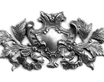 Ornate Silver Repousse Brass Stamping