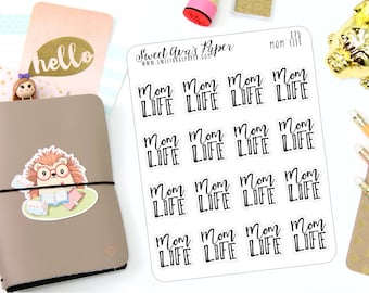 Mom Life Planner Stickers - Script Planner Stickers - Lettering Planner Stickers - Mom Planner Stickers - Fits Most Planners - 275