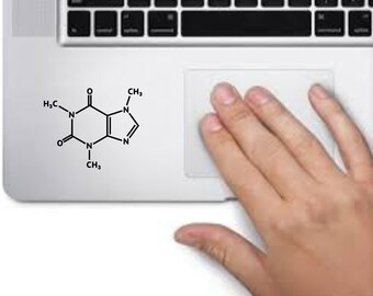 Caffeine Molecule laptop decal - Laptop decal, Macbook decal, trackpad decal. Great for gifts or decorating your own. Chemistry, science