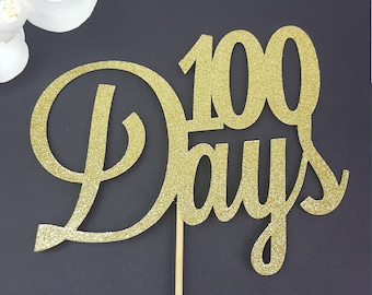 100 Days Cake Topper, 100 Days, Happy 100 Days, Glitter Cake Topper, 100 Days Celebration, Korean Cake Topper, 100 Days Decor