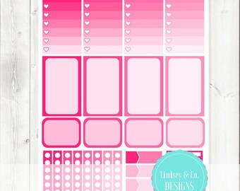 Pink Functional Planner Stickers Printable Mini Kit || 2017 Big Happy Planner