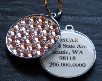 Swarovski Pet ID Tag in POWDER PINK