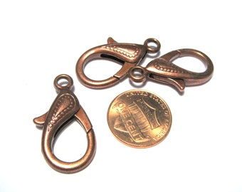 5pcs Large Red Copper Lobster Claw Clasp Jewelry Supplies (No.R01)