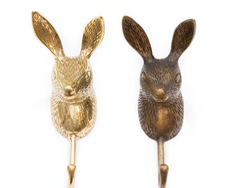 Brass Hook Rabbit - Animal hook - Wall Hook