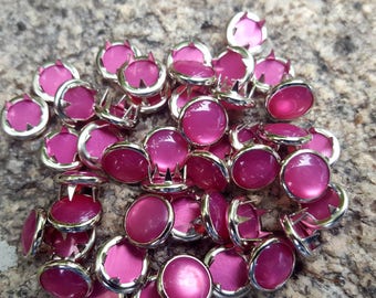 Hot Pink Pearl Snaps, Pearl Snap Fasteners, 12 mm Pearl Snaps, size 16 pearl snaps